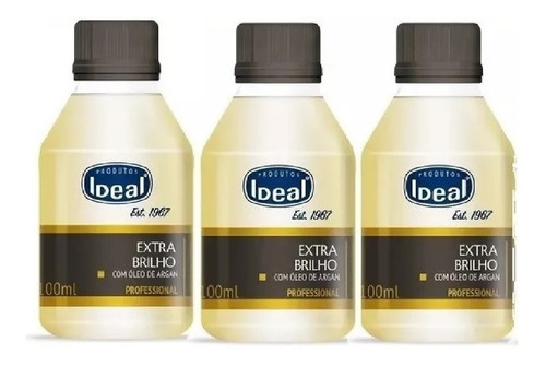 Ideal Base Extra Brilho De Argan 100ml Kit Com 03 Unidades