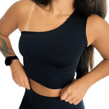 Cropped Blusinha Feminina Ombro Só Regata Suplex Fitness