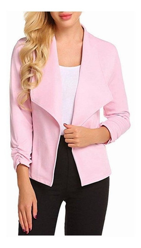 Chaqueta Para Mujer Con Manga 3/4 Elegante Oficina Blazer