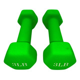 Par Mancuernas Recubiertas Neopreno 3lbs Wod Pro Gym Color Verde