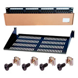 Patch Panel Categoria 6 24 Puertos + Bandeja Para Rack 25cm