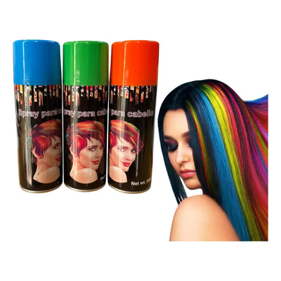 Tinte Pintura Para Cabello En Aerosol Spray Colores Lavable Verde