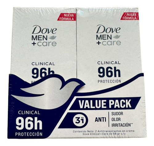 Desodorante Antitranspirante Dove Men Clinical 2 Pzas De 58g