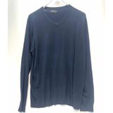 Sweater Hombre Zara Talle L Liviano Azul Oscuro Impecable