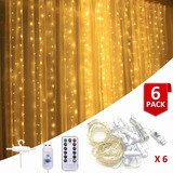 Cortina Led Impermeable Para Fiestas, Paquete De 6 O 3