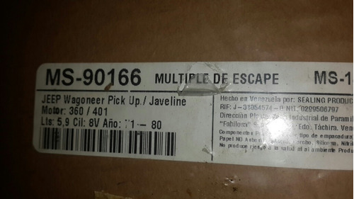 Mltiple De Escape Jeep Wagoneer/javelin Motor 360 Foto 3