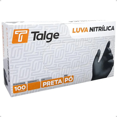 Luvas Nitrilicas Talge cor preto tamanho M com 100 unidades | MercadoLivre