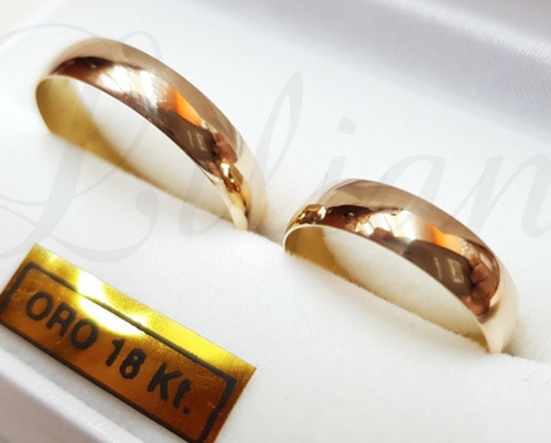 Alianzas Oro 18k 6gr Italiana Media Caña Cinta Casamiento Bo