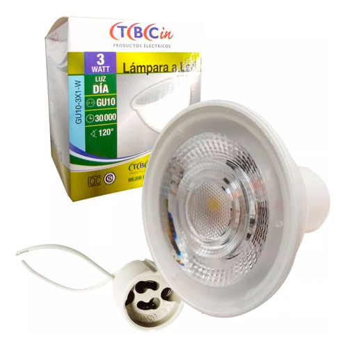 Combo X 10 Lampara Led Dicroica 3w Tbcin + Zócalo Gu10