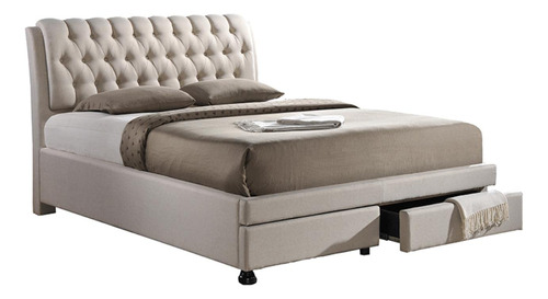 Baxton Studio Ainge Cama Contemporánea Con 2 Cajones De Al.