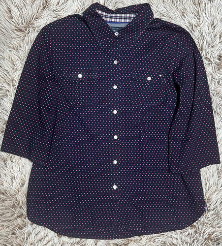 Camisa Tommy Hilfiger De Lunares Manga 3/4 Para Mujer L