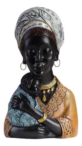 Estatua En Forma De A De Mujer Negra Africana De Resina
