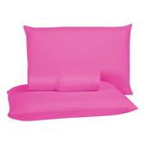 Lençol Para Cama King Size 3peças 100% Micropercal 400 Fios Cor Pink Desenho Do Tecido Cama King Size 3 Peças