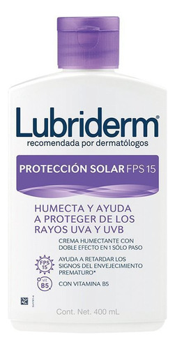 Crema Corporal Lubriderm Protección Solar Fps 15 Con Vitamina B5 - 400ml