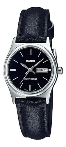 Reloj - Casio - Ltp-v006l-1b2udf Color De La Correa Negro Color Del Bisel Plateado Color Del Fondo Negro