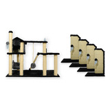 Kit Arranhador 4 Protetor Casa Canto Playground Gatos Sisal