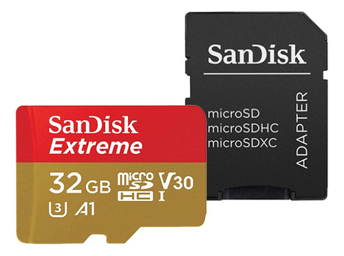 Sandisk Tarjeta Memoria Micro Sd 32gb + Adaptador Sd 4k V30