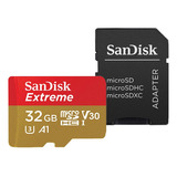 Sandisk Tarjeta Memoria Micro Sd 32gb + Adaptador Sd 4k V30