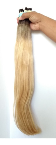 Cabelo Humano Loiro Claro Com A Raiz Esfumada 70-75 Cm 100gr