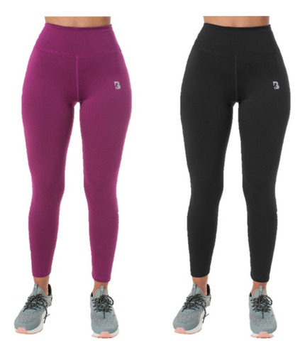 2 Pack Leggins Largos Dama Black Secret Sport 1001