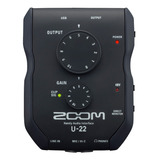 Placa De Sonido Portátil Zoom U22 Usb Phantom Pc Mac iPad