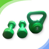  Mancuernas 1kg + Pesa Rusa Kettlebell 3kg - Combo