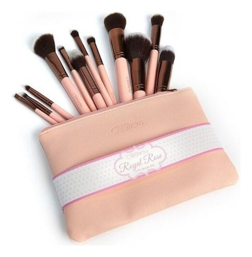 Set De 12 Brochas De Maquillaje Beauty Creations Royal Rose