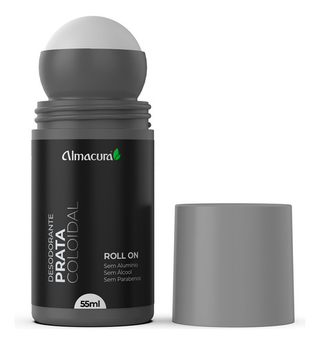 Desodorante Natural Prata Coloidal -roll On Sem Perfume 55ml