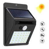 Luminária Balizador Arandela Solar Parede Externa 30 Led 6w Cor Preto