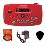 Pedal De Voz Boss Ve5 Red Processador Vocal Vermelho + Kit