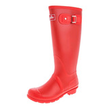 Botas Lluvia Altas Mujer Wellington Bottplie- Rojo Matte