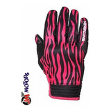 Jm Guante Moto Mujer Ninetoone Zebra Pink Black Proteccion