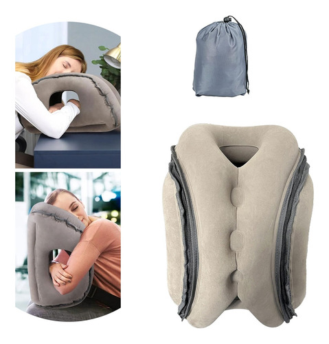 Almohada Inflable Para Viajes En Avión Descanso 27*30*48 Cm