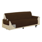 Cubre Sofá Doble Faz Couch Cover (tres Puestos) Color Marrón