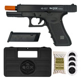 Pistola Airsoft Glock 17 Qgk Hs G17 Realista G17 C/ Maleta