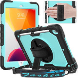 Funda Resistente Giratoria Para iPad 9th/ 8th/ 7th Gen Azul