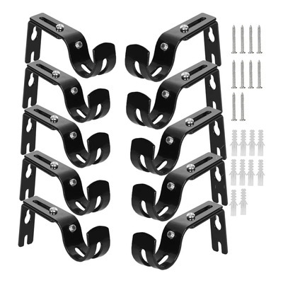 Juego De 10 Soporte Ajustable Para Cortinero, Soporte Colgadores De Ganchos Para Barras De Cortinas De Ventana De Metal... Brillante