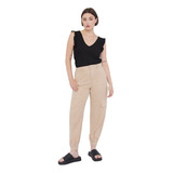 Pantalón Mujer Jogger Cargo Beige Corona