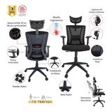 Silla De Oficina Virginia Estructura Negra Mecanismo Basculante Brazos Graduables Cabecero Graduable 2d Apoyo Lumbar 2d