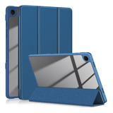 Funda Azul De 3 Pliegues De Color Sólido Para Galaxy Tab A9+