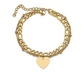 Pulsera Cadena Corazón Amor Amigos Acero Inoxidable Mujer