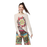 Suéter Desigual Beige   Abierto  Mujer