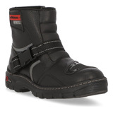 Botas Biker Motociclista Hombre Negro Piel Genuina 103-19