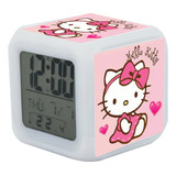 Reloj Despertador Hello Kitty  Con Luz Led