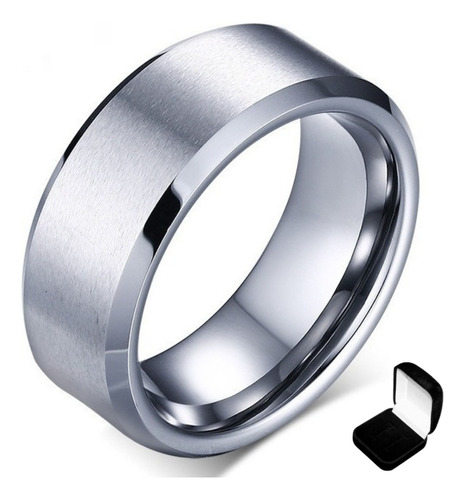 Anel Masculino Tungstênio  8mm Escovado