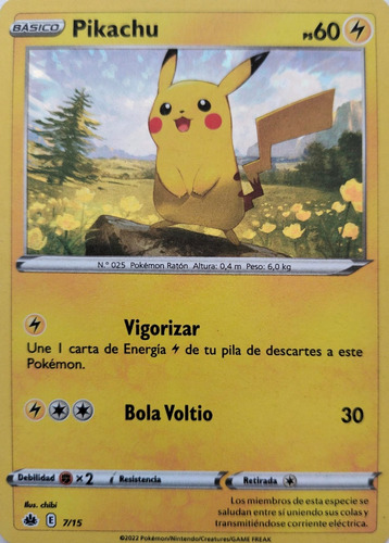Pokemon Tcg Pikachu 7/15 Holo (español)
