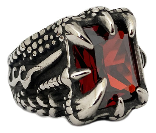 Anillo Garra Zirconia Vikingo Titanio Biker Acero Inoxidable