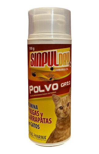 Polvo Sinpul Antiparasitario Pulgas Y Garrapatas Para Gatos