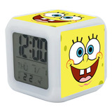 Reloj Despertador Bob Esponja  Con Luz Led