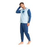 Pijama Hombre Invierno Jersey Algodon Rokos 2091